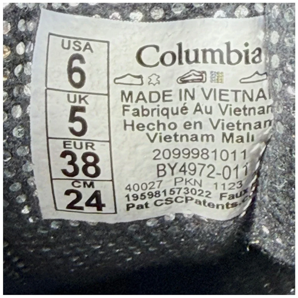 Columbia Youth Waterproof Winter Boots Grey Black Blue BY4972-011 Size 6
